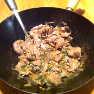 pork stir fry with ginger and spring onion